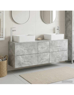 Set di Armadi da Bagno 3 pz Grigio Cemento 53 x 34,5 x 63 cm