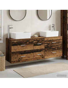 Set di Armadi da Bagno 3 pz Legno antico 53 x 34,5 x 63 cm