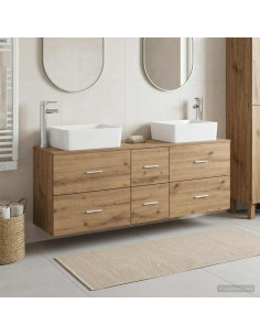 Set di Armadi da Bagno 3 pz Rovere Artigianale