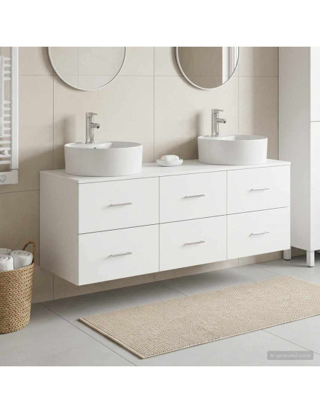Set di Armadi da Bagno 3 pz Bianco 62,5 x 44,5 x 50 cm