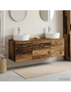 Set di Armadi da Bagno 3 pz Legno antico 62,5 x 44,5 x 50 cm