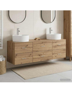 Set di Armadi da Bagno 3 pz Rovere Artigianale