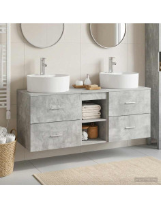 Set di Armadi da Bagno 3 pz Grigio Cemento 49,5 x 44,5 x 65 cm