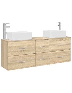 Set di Armadi da Bagno 3 pz Rovere Sonoma 53 x 34,5 x 63 cm 2