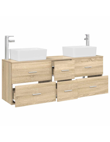Set di Armadi da Bagno 3 pz Rovere Sonoma 53 x 34,5 x 63 cm