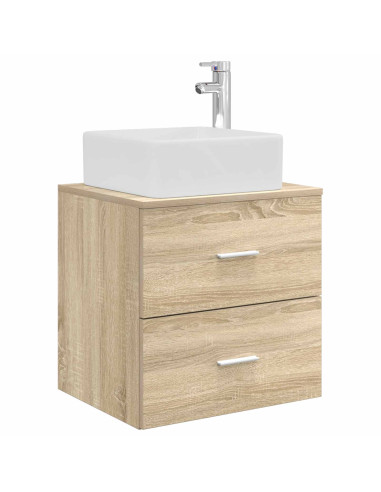 Set di Armadi da Bagno 3 pz Rovere Sonoma 53 x 34,5 x 63 cm