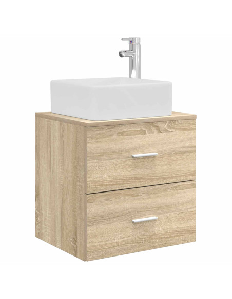 Set di Armadi da Bagno 3 pz Rovere Sonoma 53 x 34,5 x 63 cm