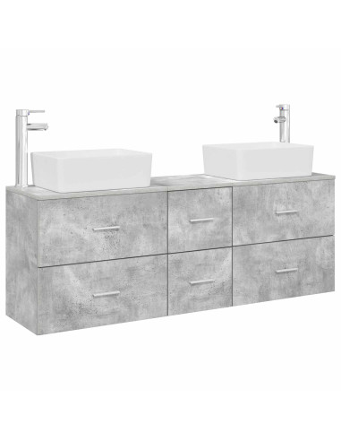 Set di Armadi da Bagno 3 pz Grigio Cemento 53 x 34,5 x 63 cm