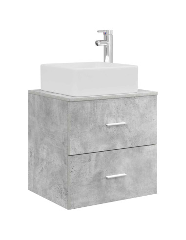 Set di Armadi da Bagno 3 pz Grigio Cemento 53 x 34,5 x 63 cm
