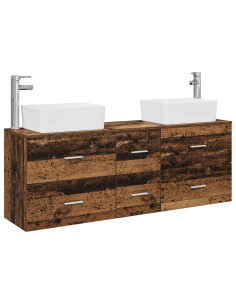 Set di Armadi da Bagno 3 pz Legno antico 53 x 34,5 x 63 cm 2