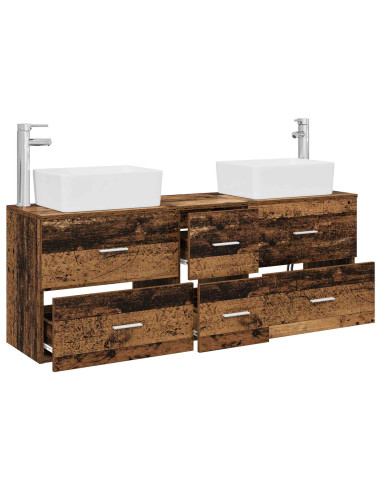 Set di Armadi da Bagno 3 pz Legno antico 53 x 34,5 x 63 cm