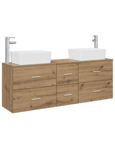 Set di Armadi da Bagno 3 pz Rovere Artigianale 2