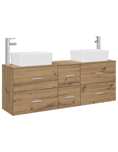 Set di Armadi da Bagno 3 pz Rovere Artigianale