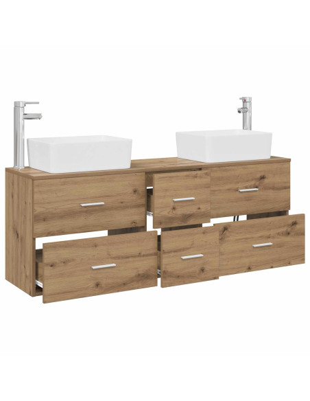 Set di Armadi da Bagno 3 pz Rovere Artigianale