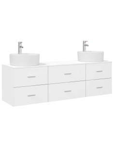 Set di Armadi da Bagno 3 pz Bianco 62,5 x 44,5 x 50 cm 2