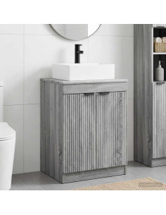 Set di mobili per il bagno Sonoma grigio Legno ingegnerizzato