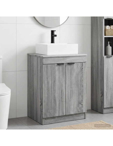 Set di mobili per il bagno Sonoma grigio Legno ingegnerizzato