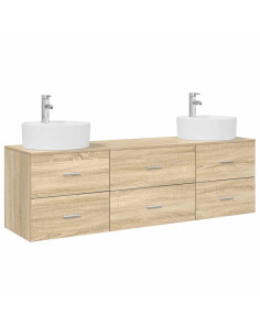 Set di Armadi da Bagno 3 pz Rovere Sonoma 62,5 x 44,5 x 50 cm 2