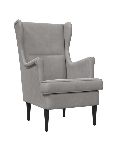 Poltrona con Ottomano 2 pz Grigio Chiaro Velluto
