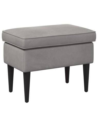 Poltrona con Ottomano 2 pz Grigio Chiaro Velluto