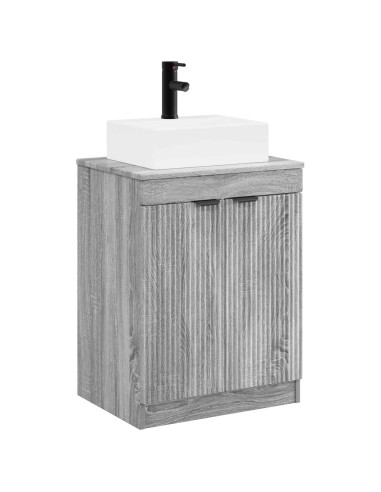 Set di mobili per il bagno Sonoma grigio Legno ingegnerizzato
