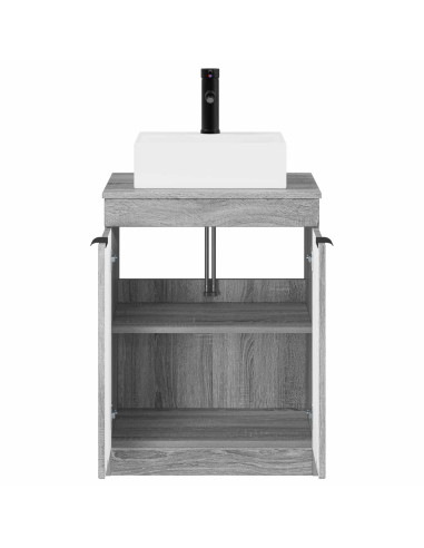 Set di mobili per il bagno Sonoma grigio Legno ingegnerizzato