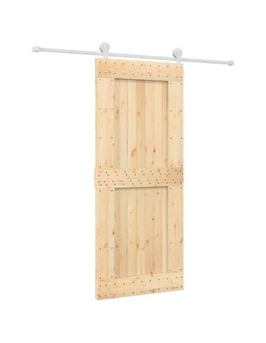 Porta scorrevole Naturale e Bianco 85 x 210 cm