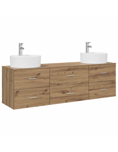 Set di Armadi da Bagno 3 pz Rovere Artigianale