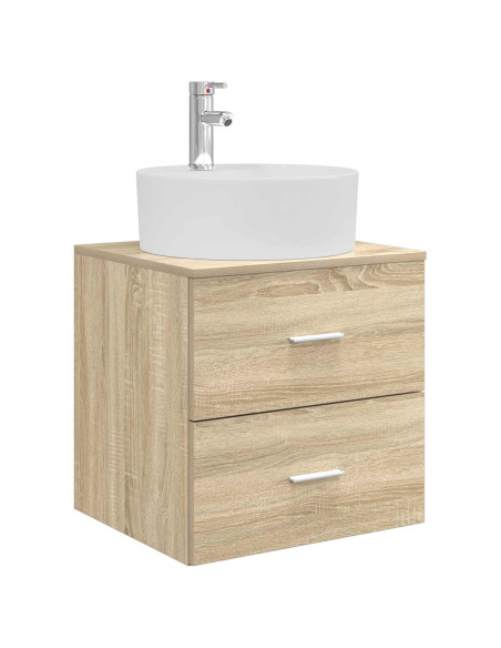 Set di Armadi da Bagno 3 pz Rovere Sonoma 49,5 x 44,5 x 65 cm