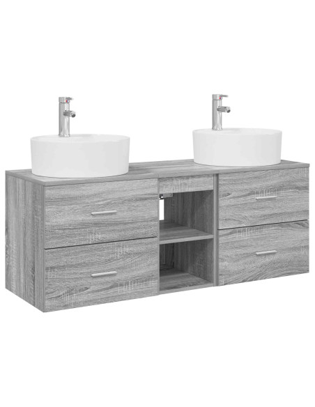 Set di Armadi da Bagno 3 pz Sonoma grigio 49,5 x 44,5 x 65 cm