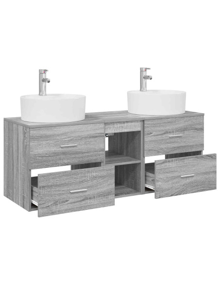 Set di Armadi da Bagno 3 pz Sonoma grigio 49,5 x 44,5 x 65 cm