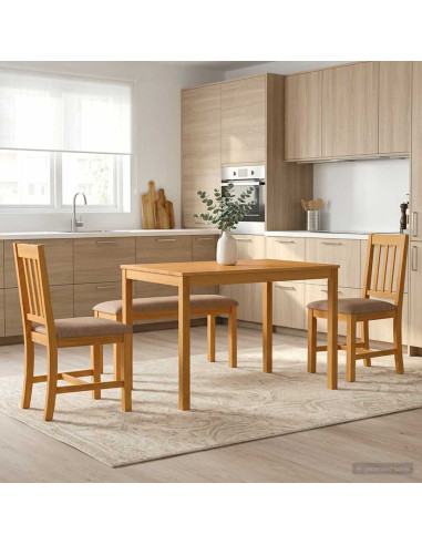 Set da pranzo 4 pz Grigio Legno di Quercia Massello
