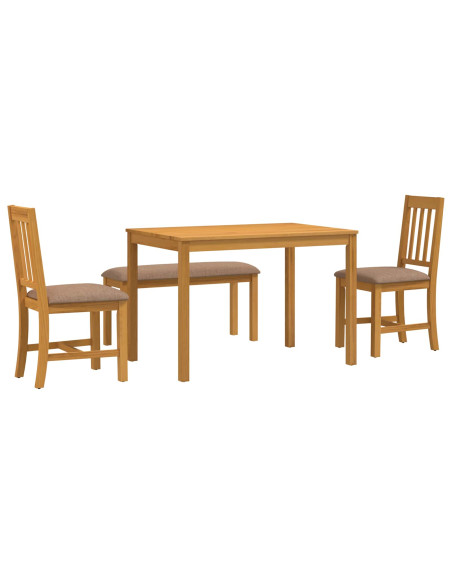 Set da pranzo 4 pz Grigio Legno di Quercia Massello