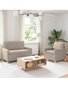 Set di divani 2 pz Grigio Chiaro Tessuto