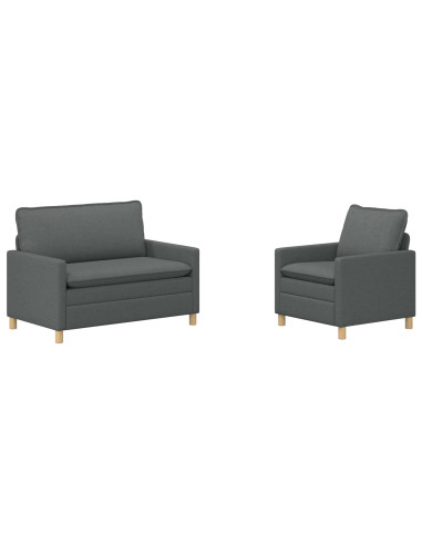 Set di divani 2 pz Grigio Scuro Tessuto