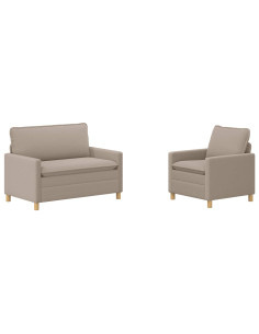 Set di divani 2 pz Grigio Chiaro Tessuto 2