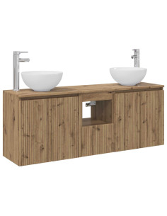 Set di Armadi da Bagno 3 pz Rovere Artigianale 2
