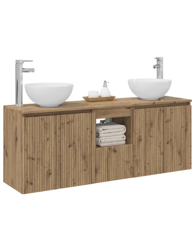 Set di Armadi da Bagno 3 pz Rovere Artigianale