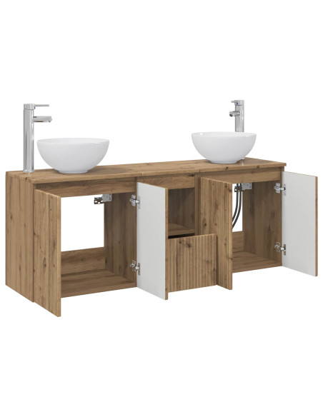Set di Armadi da Bagno 3 pz Rovere Artigianale