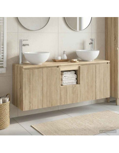Set di Armadi da Bagno 3 pz Rovere Sonoma 49,5 x 35 x 63 cm
