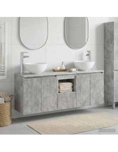 Set di Armadi da Bagno 3 pz Grigio Cemento 49,5 x 35 x 63 cm