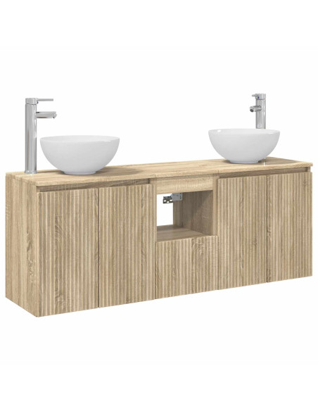 Set di Armadi da Bagno 3 pz Rovere Sonoma 49,5 x 35 x 63 cm