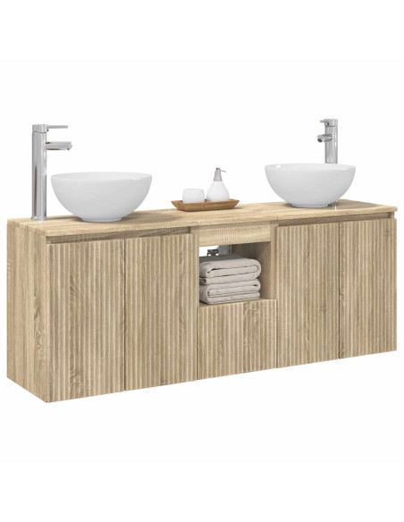 Set di Armadi da Bagno 3 pz Rovere Sonoma 49,5 x 35 x 63 cm