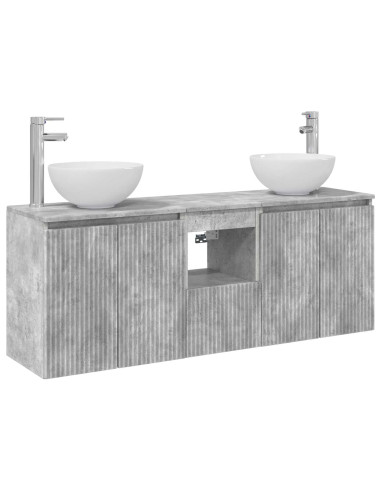Set di Armadi da Bagno 3 pz Grigio Cemento 49,5 x 35 x 63 cm