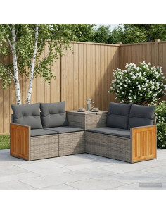 Set di divani 5 pz Grigio e Grigio Scuro