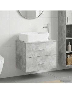 Set di mobili per il bagno Grigio Cemento Legno ingegnerizzato