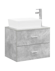 Set di mobili per il bagno Grigio Cemento Legno ingegnerizzato 2