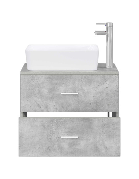 Set di mobili per il bagno Grigio Cemento Legno ingegnerizzato