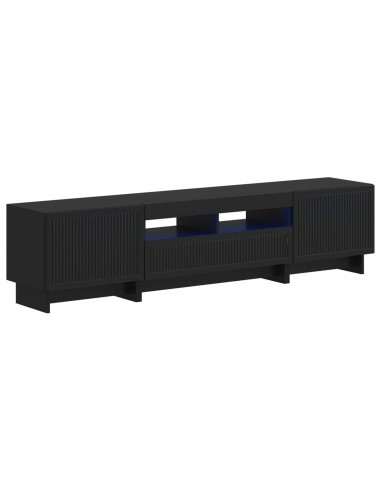 Mobile TV LED a 5 pezzi Nero Legno ingegnerizzato