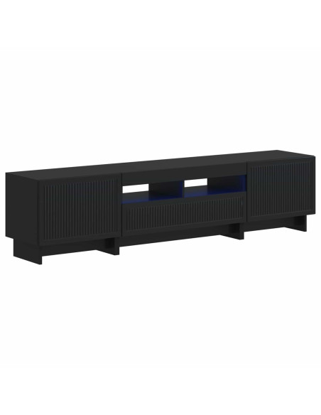 Mobile TV LED a 5 pezzi Nero Legno ingegnerizzato